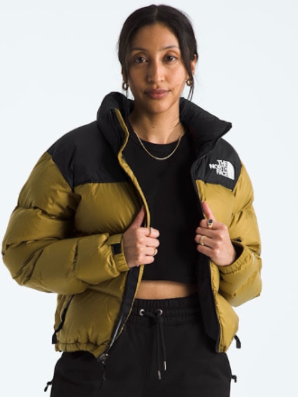WOMEN’S 1996 RETRO NUPTSE JACKET amber green and black